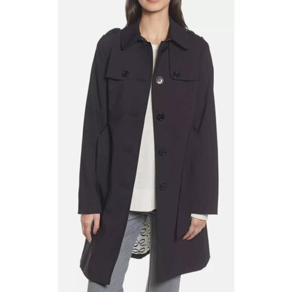 Kate Spade New York Women's Small Trench Coat Black Size Small Belted Classy - Picture 1 of 10